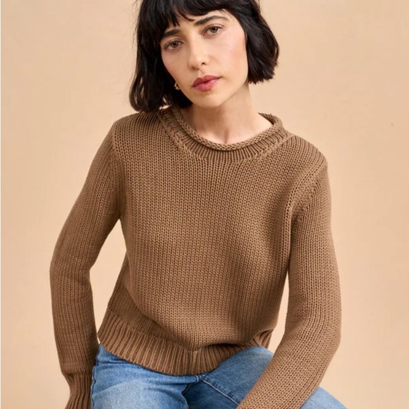 La Ligne Solid Mini Marina Sweater in Brown Size Medium - Picture 2 of 5